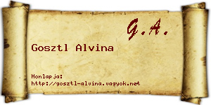 Gosztl Alvina névjegykártya